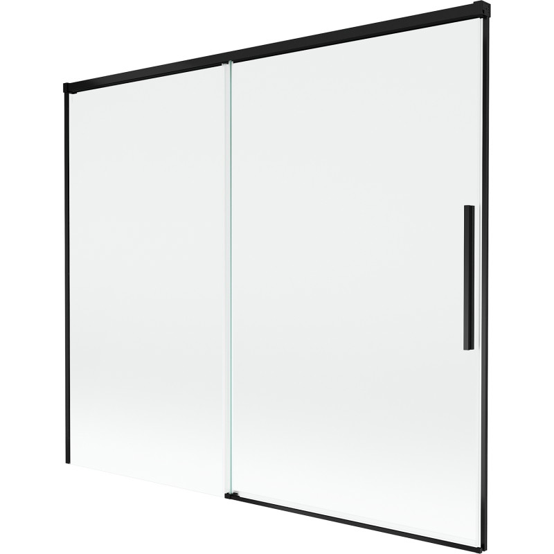Mexen Rox 2-panel retractable bathtub screen 180 x 150 cm, transparent, black - 8C9-180-001-70-00