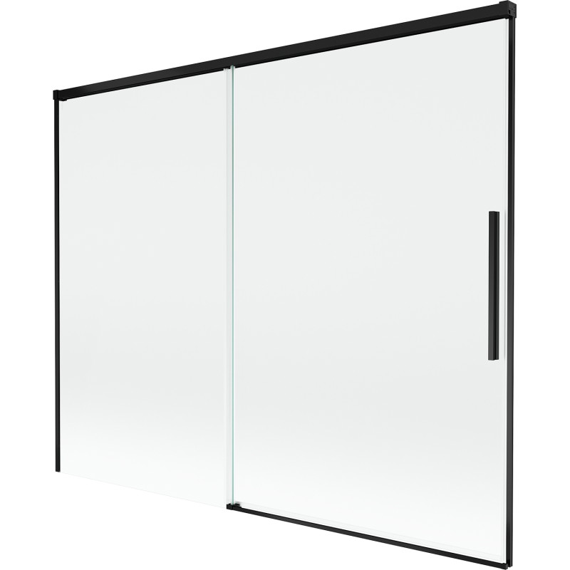 Mexen Rox 2-wing sliding bathtub screen 190 x 150 cm, transparent, black - 8C9-190-001-70-00