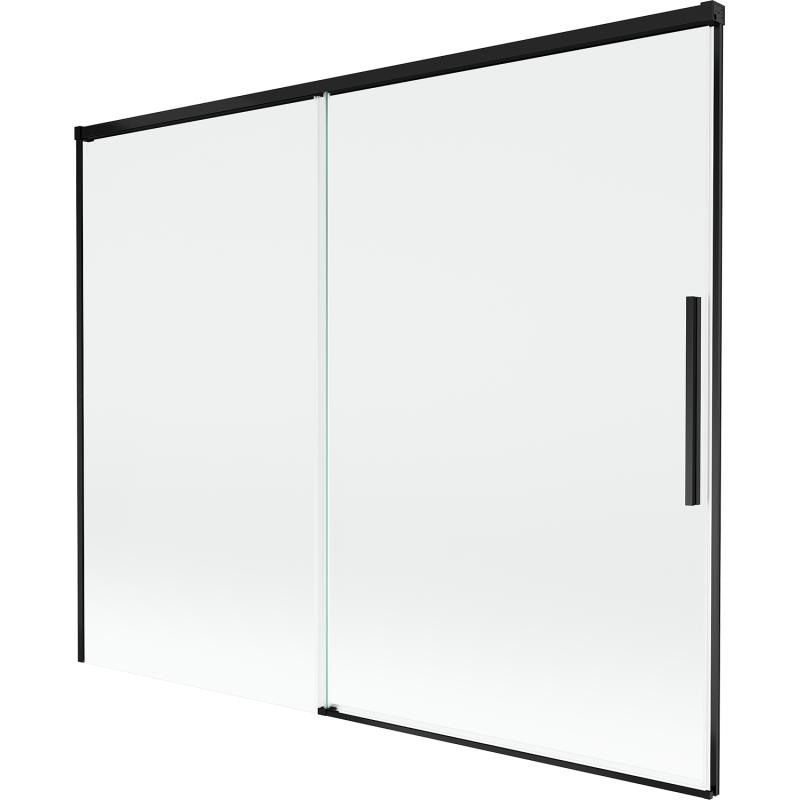 Mexen Rox 2-wing sliding shower screen 190 x 150 cm, transparent, black - 8C9-190-001-70-00
