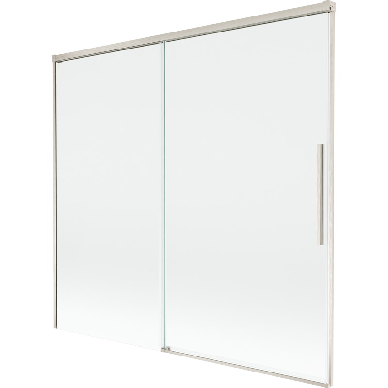 Mexen Rox 170 x 150 cm, 2-wing sliding bathtub screen, transparent, brushed nickel - 8C9-170-001-97-00
