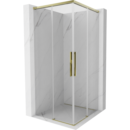 Mexen Rox Duo sliding shower cabin 90 x 90 cm, transparent, gold - 8C2D-090-090-50-00