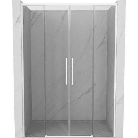 Mexen Rox sliding shower door 150 cm, transparent, white - 8C2-150-002-20-00