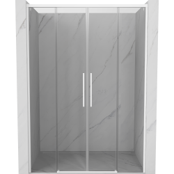 Mexen Rox sliding shower doors 160 cm, transparent, white - 8C2-160-002-20-00