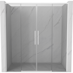 Mexen Rox sliding shower door 200 cm, transparent, white - 8C2-200-002-20-00
