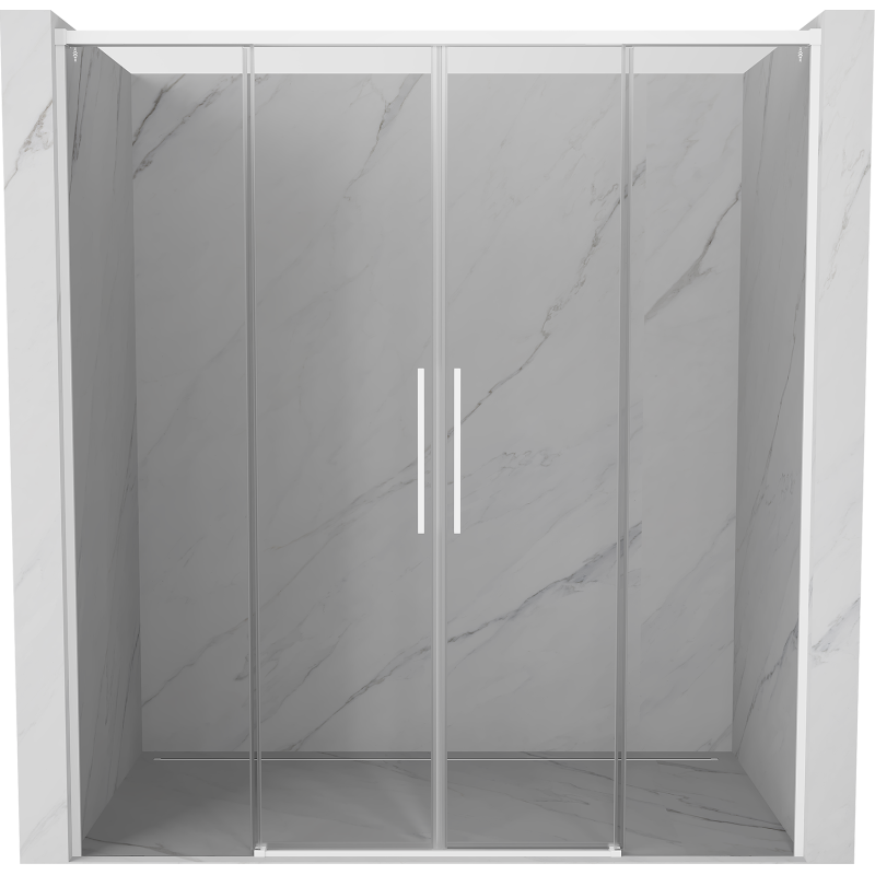Mexen Rox sliding shower door 200 cm, transparent, white - 8C2-200-002-20-00