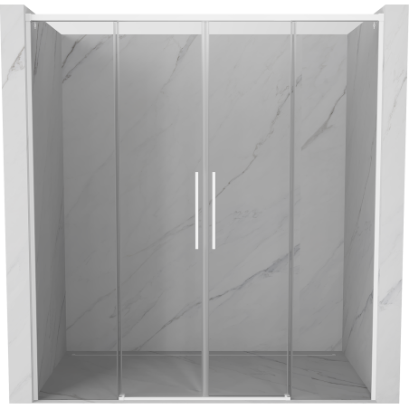 Mexen Rox sliding shower door 200 cm, transparent, white - 8C2-200-002-20-00