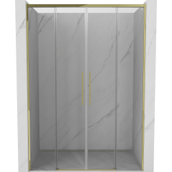 Mexen Rox sliding shower doors 140 cm, transparent, gold - 8C2-140-002-50-00