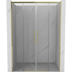 Mexen Rox sliding shower door 160 cm, transparent, gold - 8C2-160-002-50-00