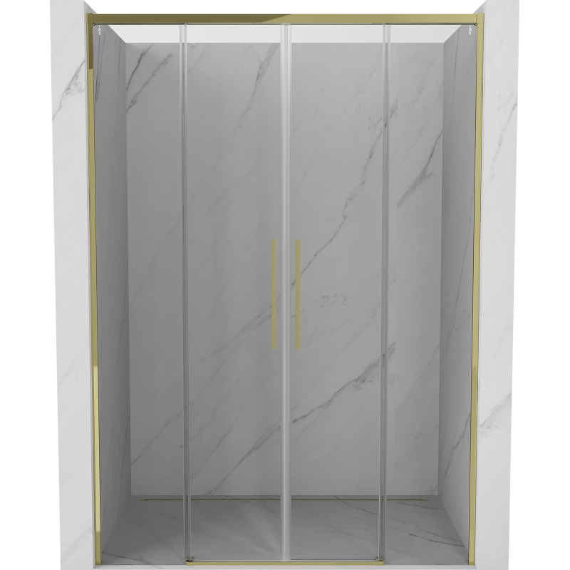 Mexen Rox sliding shower door 160 cm, transparent, gold - 8C2-160-002-50-00