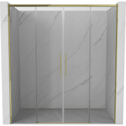 Mexen Rox sliding shower doors 180 cm, transparent, gold - 8C2-180-002-50-00