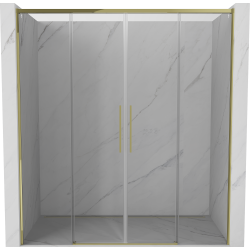 Mexen Rox sliding shower doors 200 cm, transparent, gold - 8C2-200-002-50-00
