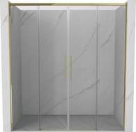 Mexen Rox Duo sliding shower doors 200 cm, transparent, gold - 8C2-200-002-50-00