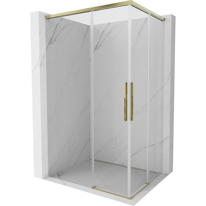 Mexen Rox Duo Sliding Shower Enclosure 100 x 95 cm, Transparent, Gold - 8C2D-100-095-50-00