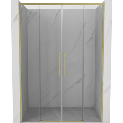 Mexen Rox sliding shower doors 160 cm, transparent, gold brushed - 8C2-160-002-55-00