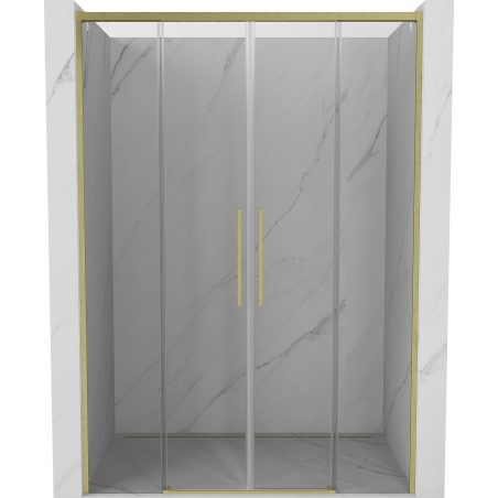 Mexen Rox Duo Sliding Shower Doors 160 cm, Transparent, Brushed Gold - 8C2-160-002-55-00