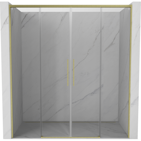Mexen Rox Duo Sliding Shower Doors 170 cm, Transparent, Brushed Gold - 8C2-170-002-55-00