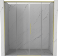 Mexen Rox Duo Sliding Shower Doors 180 cm, Transparent, Brushed Gold - 8C2-180-002-55-00