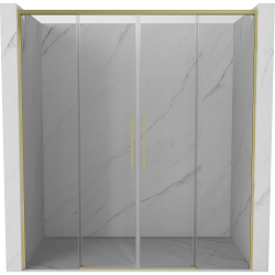 Mexen Rox Sliding Shower Door 200 cm, Transparent, Gold Brushed - 8C2-200-002-55-00