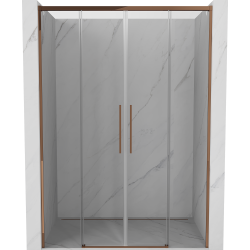 Mexen Rox sliding shower door 140 cm, transparent, rose gold - 8C2-140-002-60-00