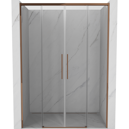 Mexen Rox sliding shower door 140 cm, transparent, rose gold - 8C2-140-002-60-00