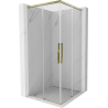 Mexen Rox Duo Sliding Shower Cabin 110 x 110 cm, Transparent, Gold - 8C2D-110-110-50-00