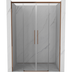 Mexen Rox sliding shower door 160 cm, transparent, rose gold - 8C2-160-002-60-00