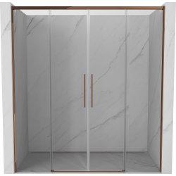Mexen Rox sliding shower door 170 cm, transparent, rose gold - 8C2-170-002-60-00