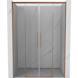 Mexen Rox sliding shower door 150 cm, transparent, brushed copper - 8C2-150-002-65-00