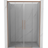 Mexen Rox Duo sliding shower doors 160 cm, transparent, brushed copper - 8C2-160-002-65-00