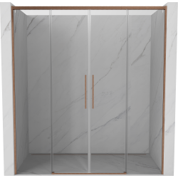 Mexen Rox sliding shower door 190 cm, transparent, brushed copper - 8C2-190-002-65-00