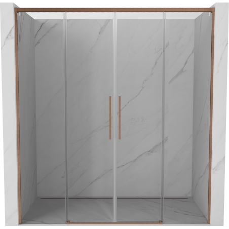 Mexen Rox Duo Sliding Shower Doors 190 cm, Transparent, Brushed Copper - 8C2-190-002-65-00