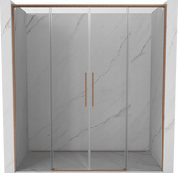 Mexen Rox Duo Sliding Shower Doors 200 cm, Transparent, Brushed Copper - 8C2-200-002-65-00