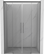Mexen Rox Duo Sliding Shower Doors 140 cm, Transparent, Brushed Gun Gray - 8C2-140-002-66-00