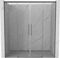 Mexen Rox Duo sliding shower doors 180 cm, transparent, brushed gun gray - 8C2-180-002-66-00