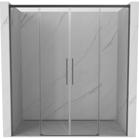 Mexen Rox sliding shower door 190 cm, transparent, brushed gun gray - 8C2-190-002-66-00