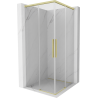 Mexen Rox Sliding Shower Cabin Duo 80 x 80 cm, Transparent, Brushed Gold - 8C2D-080-080-55-00
