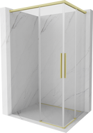 Mexen Rox Duo sliding shower cabin 85 x 80 cm, transparent, brushed gold - 8C2D-085-080-55-00