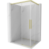 Mexen Rox Duo Sliding Shower Cabin 95 x 80 cm, Transparent, Brushed Gold - 8C2D-095-080-55-00