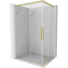 Mexen Rox Duo Sliding Shower Cabin 110 x 80 cm, Transparent, Brushed Gold - 8C2D-110-080-55-00