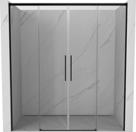 Mexen Rox Duo Sliding Shower Doors 180 cm, Transparent, Black - 8C2-180-002-70-00