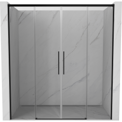 Mexen Rox sliding shower door 200 cm, transparent, black - 8C2-200-002-70-00