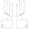 Mexen Lunar-F L left folding shower door 130 cm, transparent, brushed gun gray - 836SL-130-050-66-00-L
