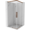 Mexen Rox Duo sliding shower enclosure 75 x 75 cm, transparent, rose gold - 8C2D-075-075-60-00