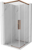 Mexen Rox Duo sliding shower enclosure 75 x 75 cm, transparent, rose gold - 8C2D-075-075-60-00