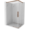 Mexen Rox Duo Sliding Shower Cabin 85 x 75 cm, Transparent, Pink Gold - 8C2D-085-075-60-00