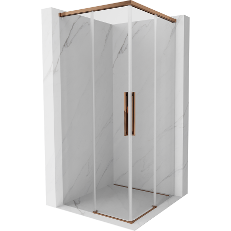 Mexen Rox Duo sliding shower cabin 80 x 80 cm, transparent, rose gold - 8C2D-080-080-60-00