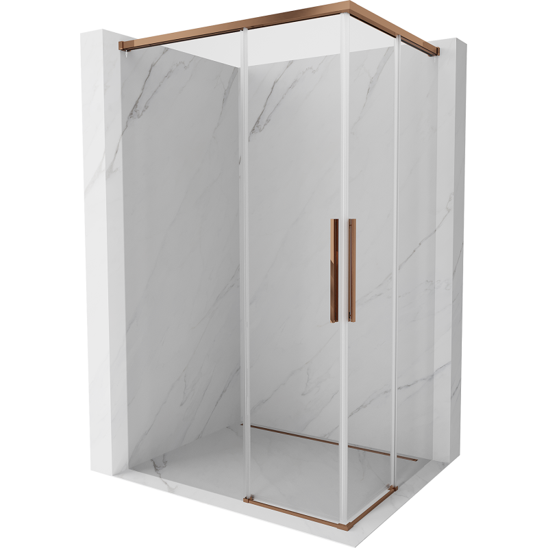 Mexen Rox Duo sliding shower cabin 85 x 80 cm, transparent, rose gold - 8C2D-085-080-60-00