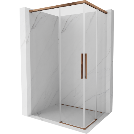 Mexen Rox Duo sliding shower cabin 95 x 80 cm, transparent, rose gold - 8C2D-095-080-60-00
