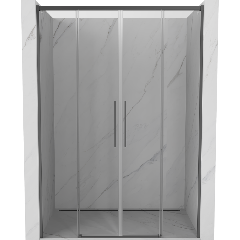 Mexen Rox Sliding Shower Door 150 cm, Transparent, Gun Metal - 8C2-150-002-95-00