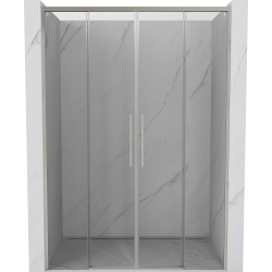 Mexen Rox sliding shower door 160 cm, transparent, brushed nickel - 8C2-160-002-97-00